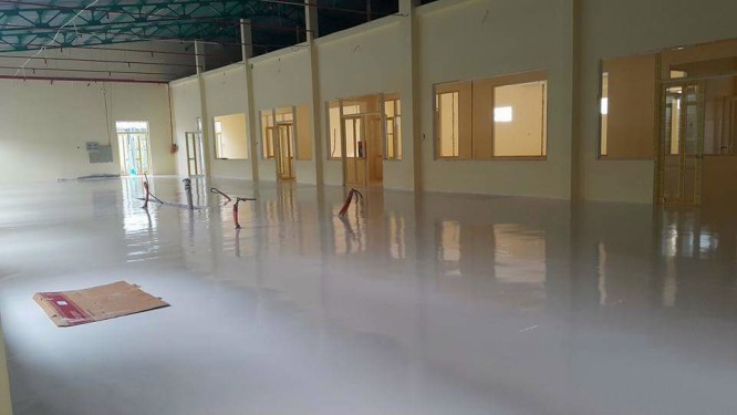 Sơn nền epoxy nhà máy mã hải tửu yến sào sannest