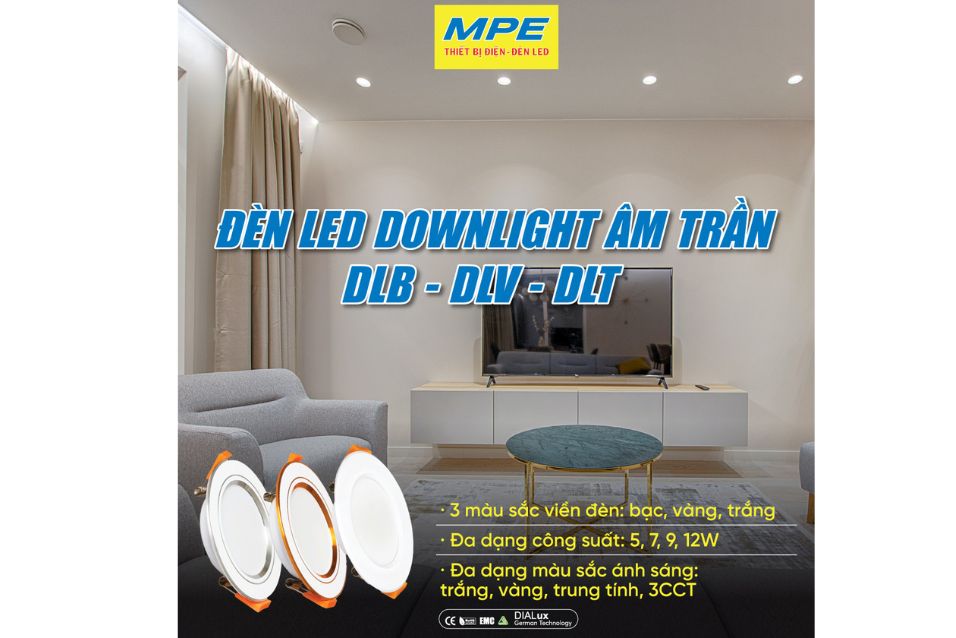 Đèn led âm trần DLB-DLV-DLT