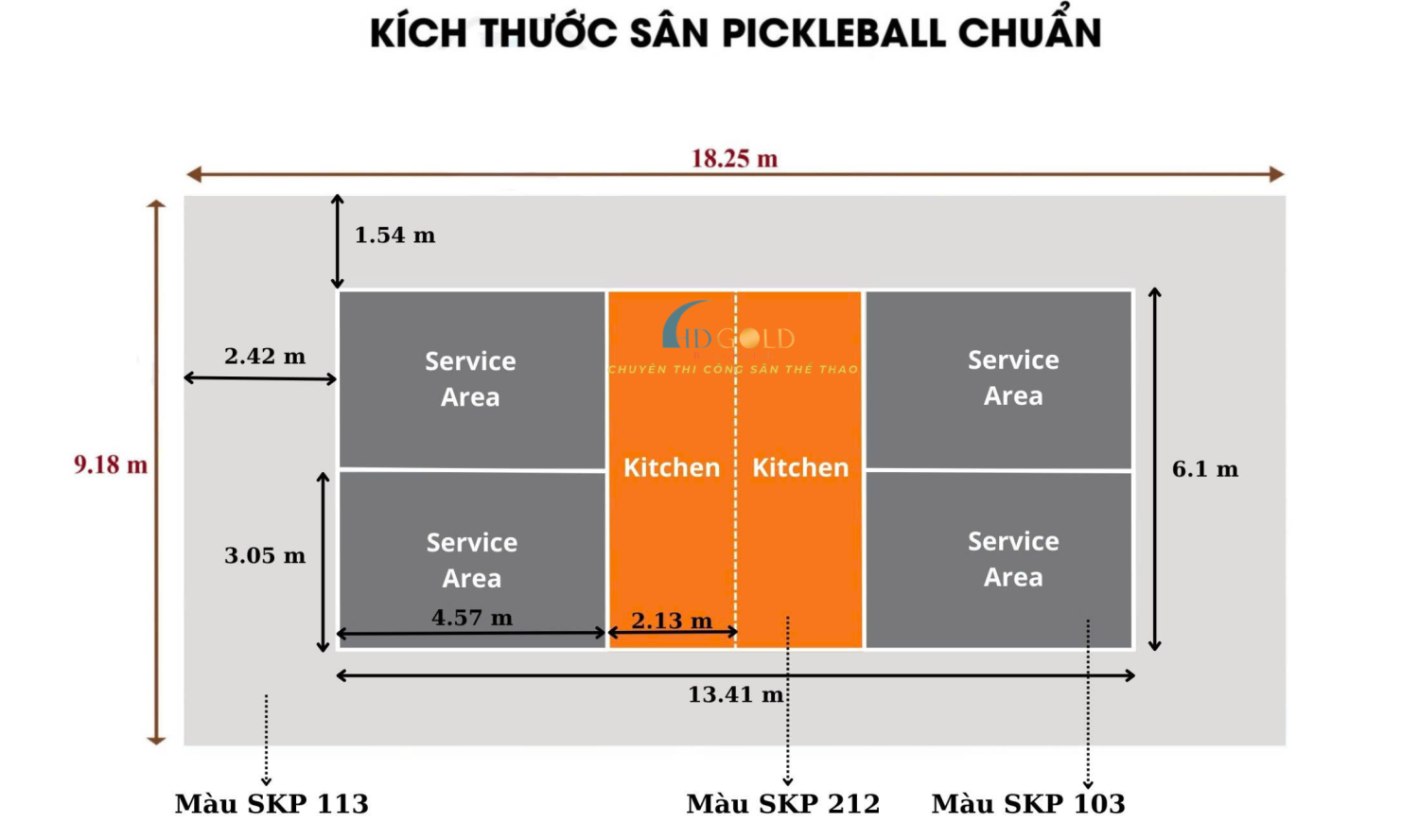 PHỐI MÀU SÂN PICK SANG TRỌNG ĐẲNG CẤP